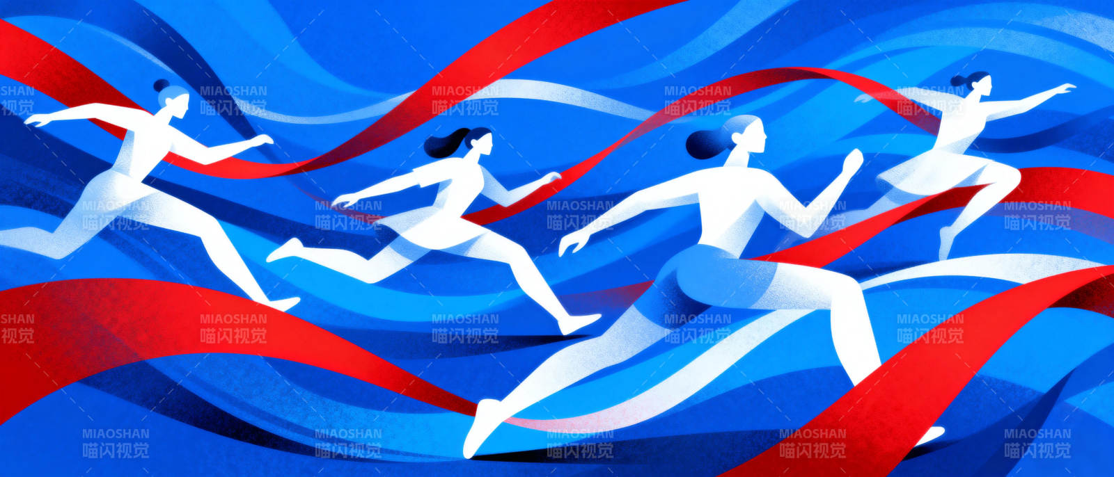 奔腾的红色丝带图片