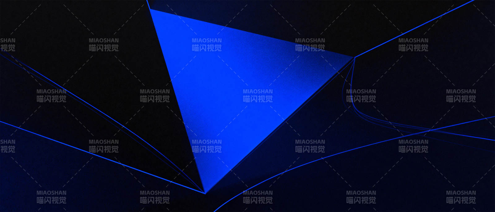 蓝色几何抽象艺术图片