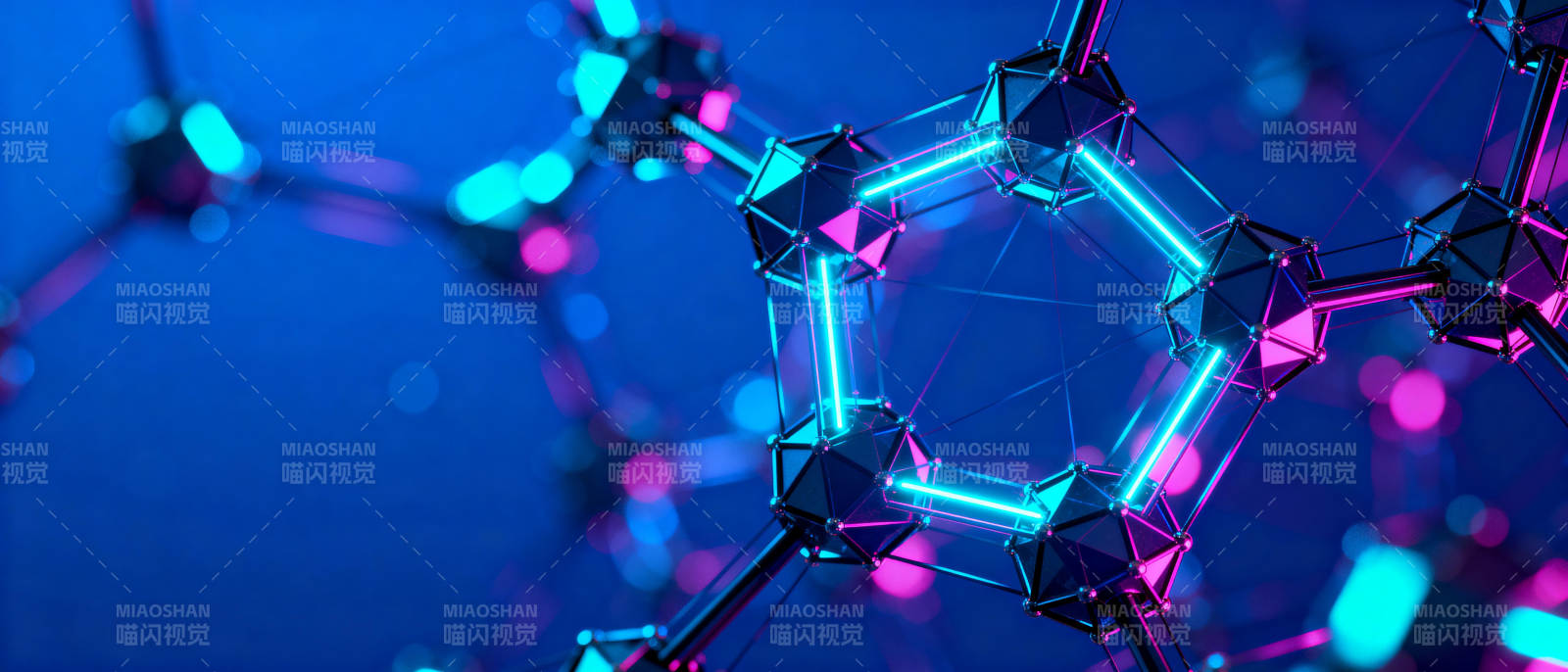 分子结构发光图图片