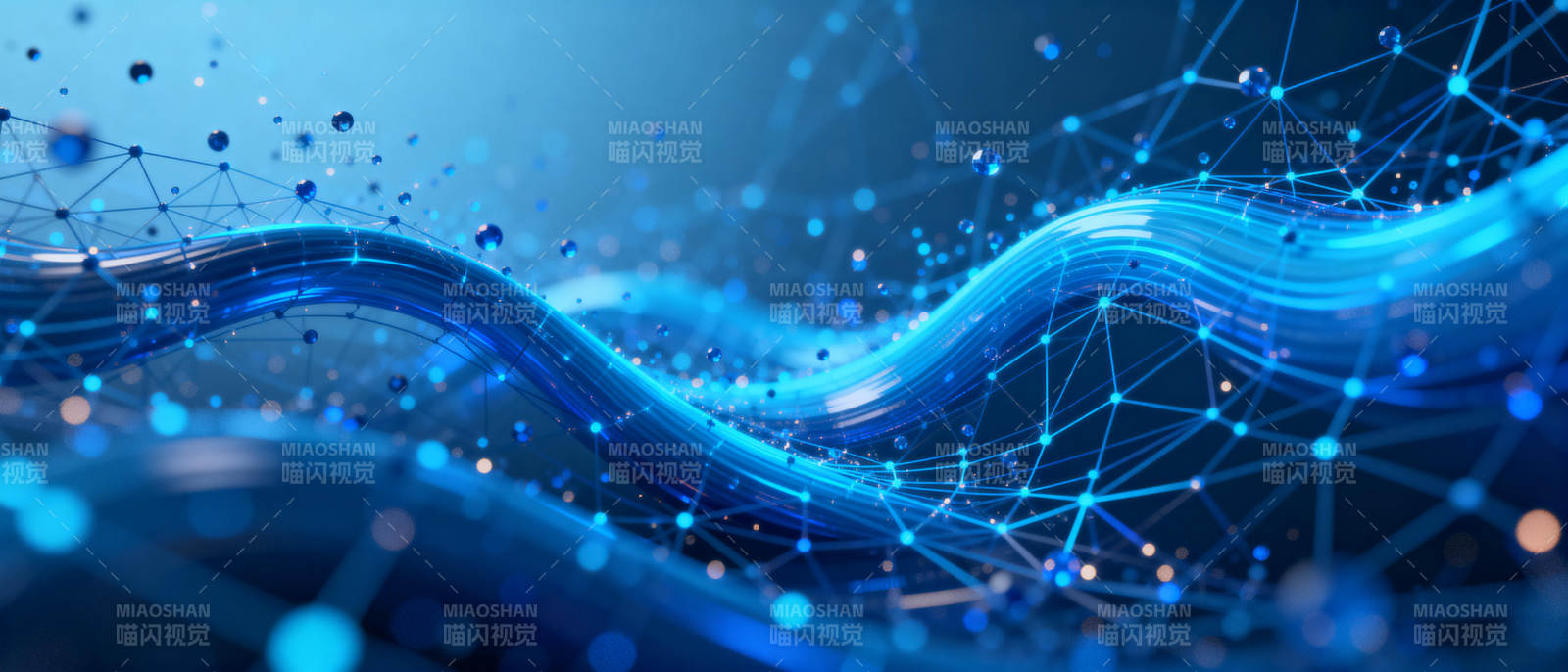 蓝色科技波浪图片