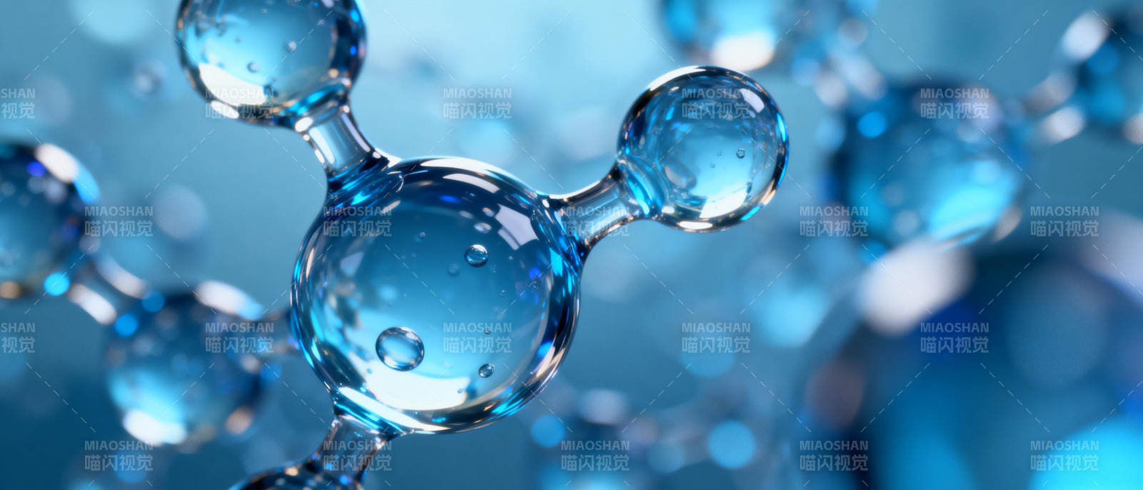 水分子结构特写图片
