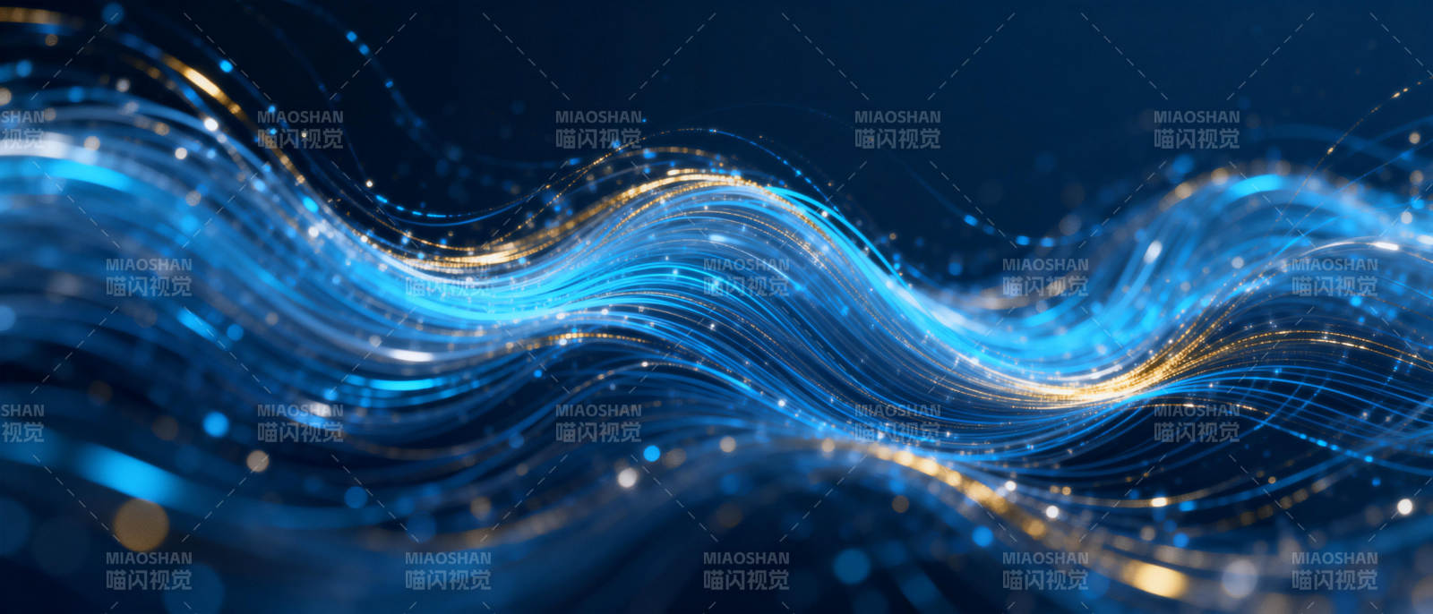 蓝光波纹流动图片