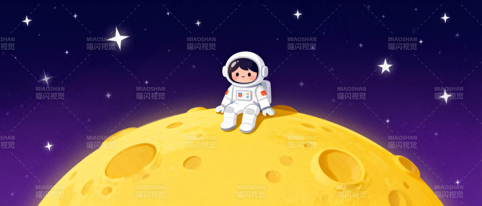 宇航员月球静坐图片