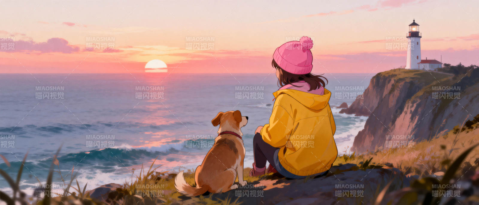 夕阳下的守望图片