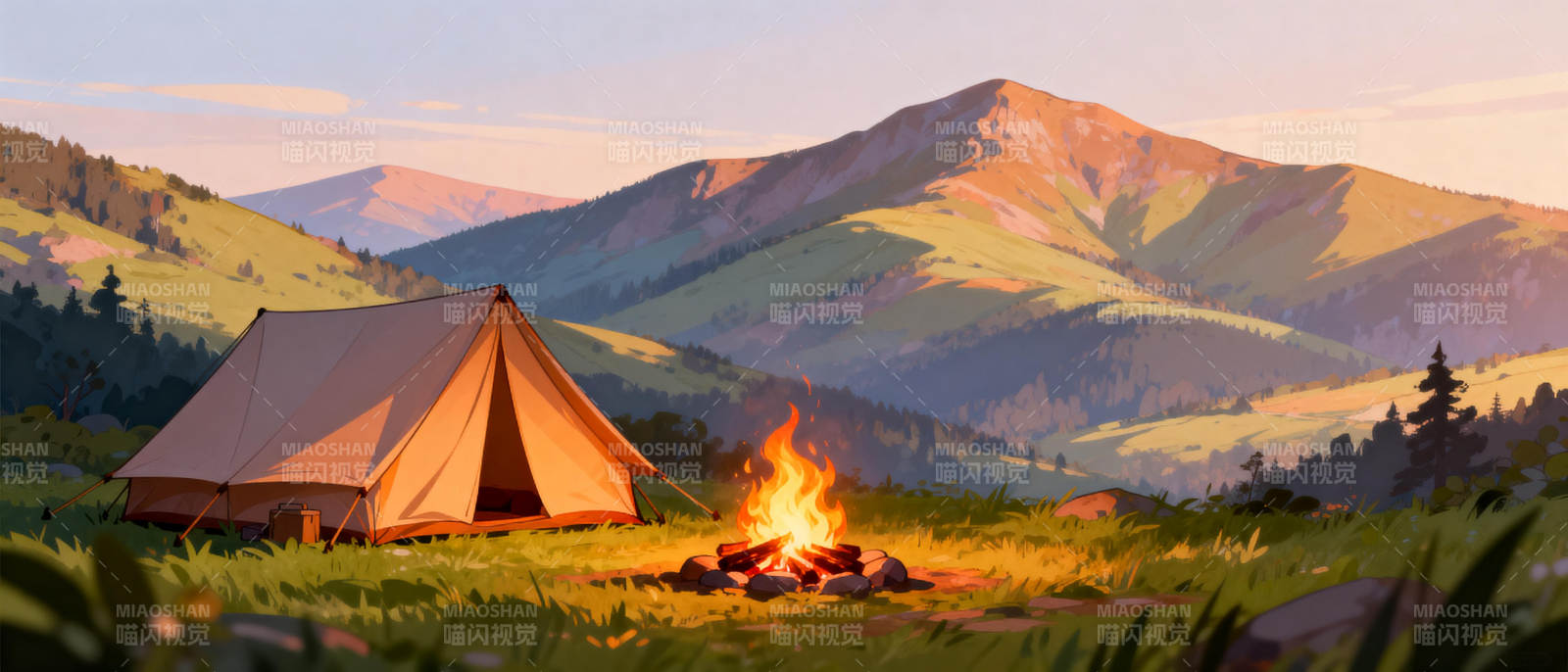 山野露营夜图片
