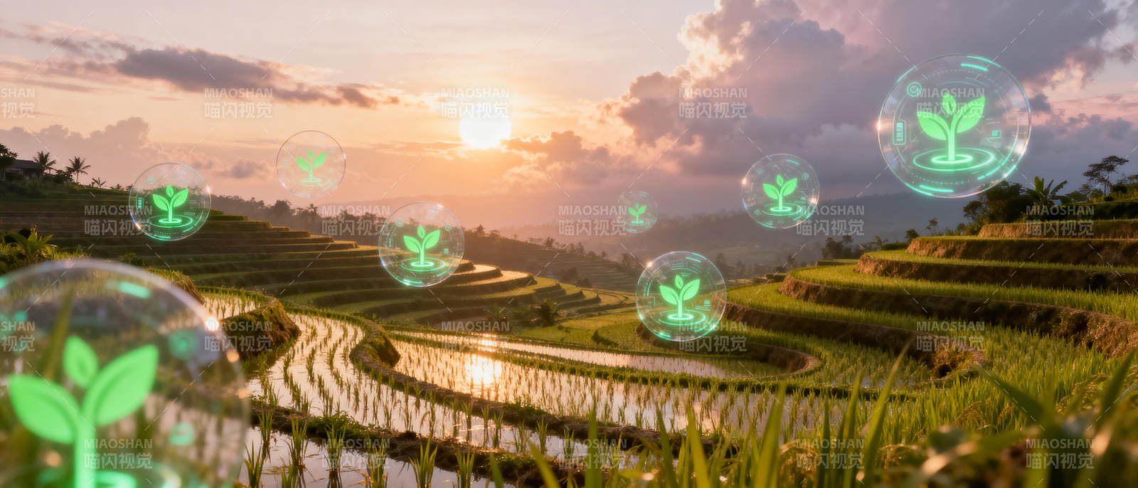 绿色生态梯田图片