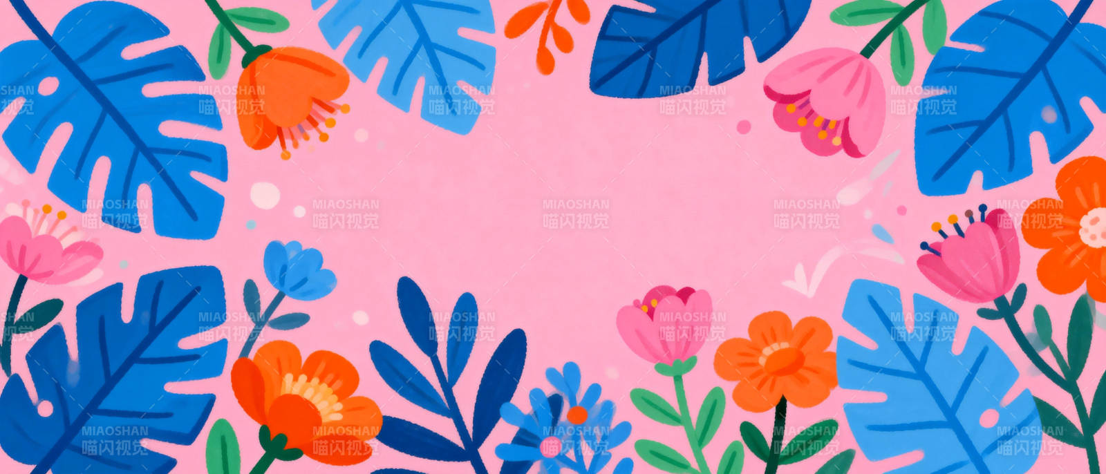 热带花叶边框图片