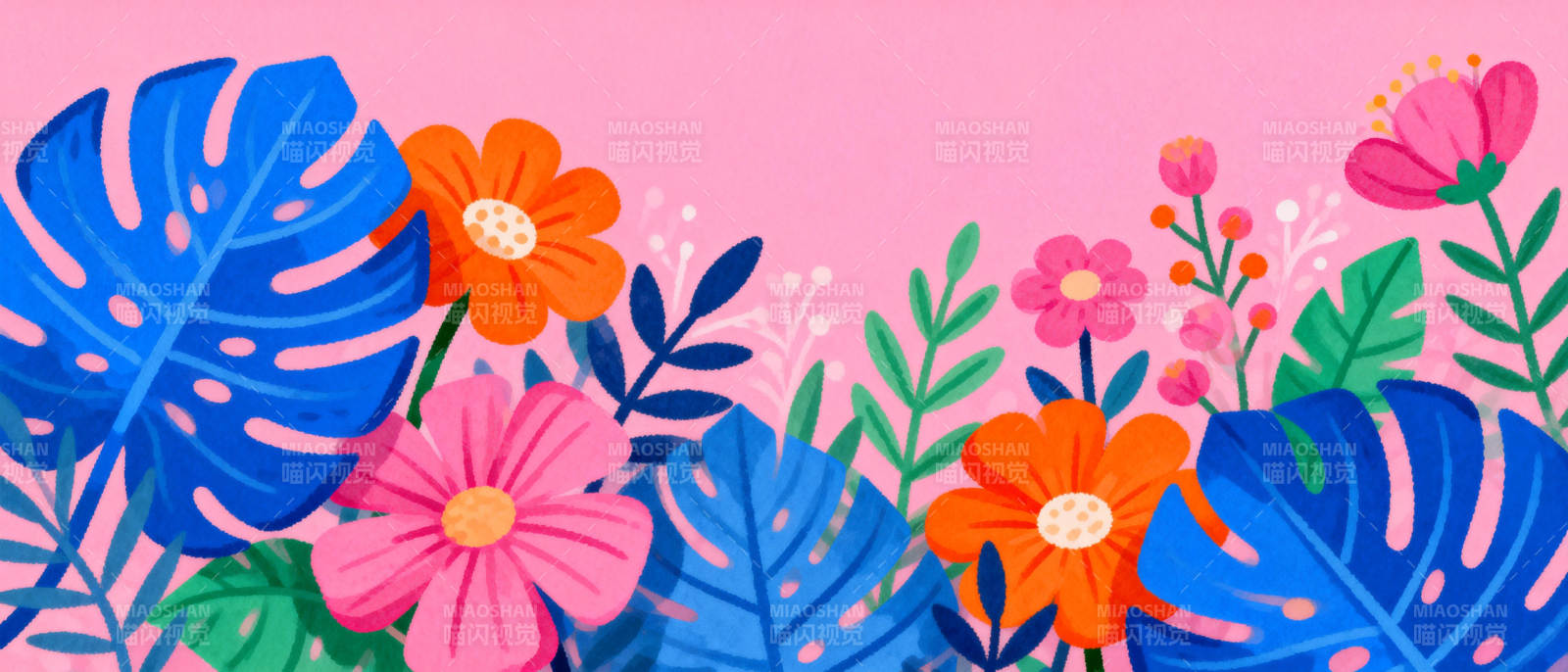 热带花叶绘图片