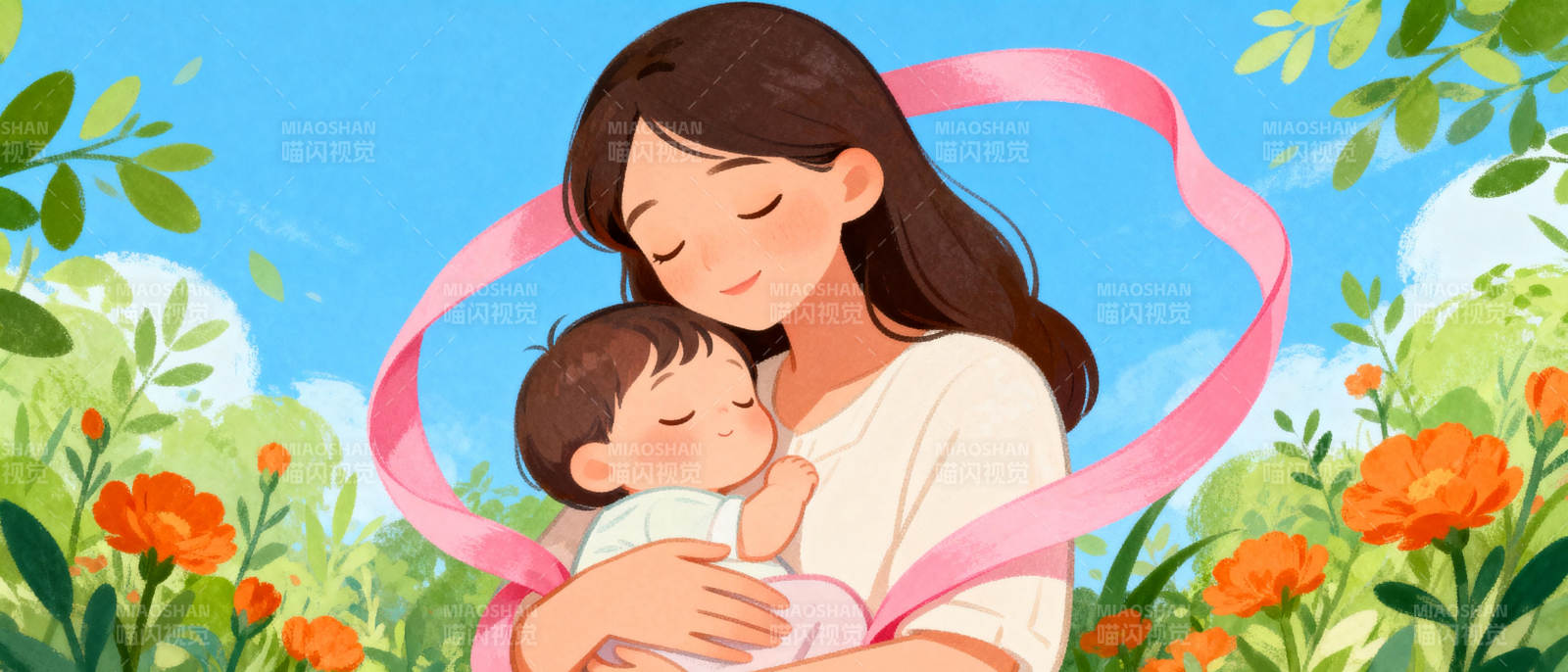 母爱如花绽放图片