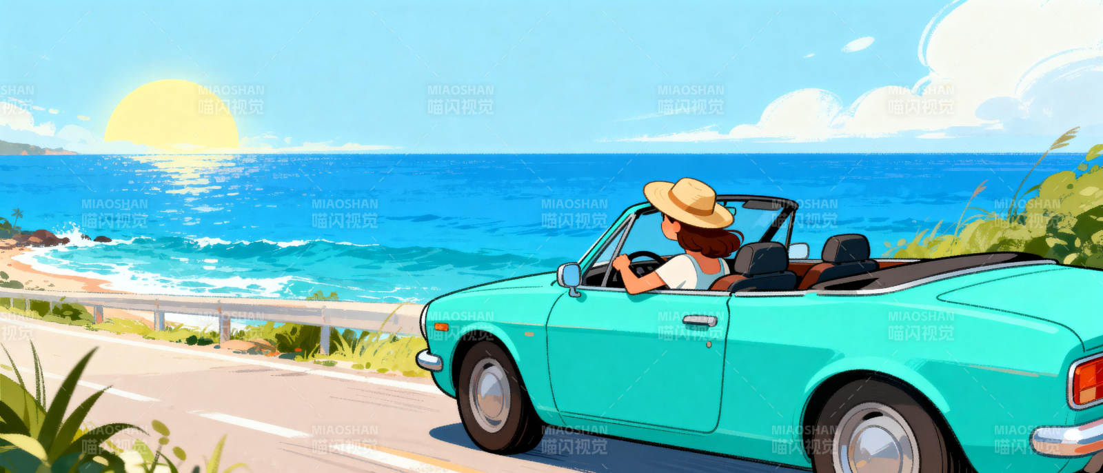 海边驰骋的惬意时光图片