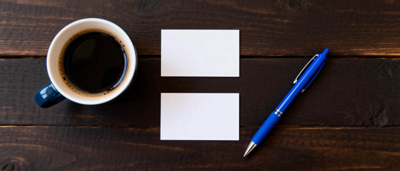 咖啡笔与名片图片