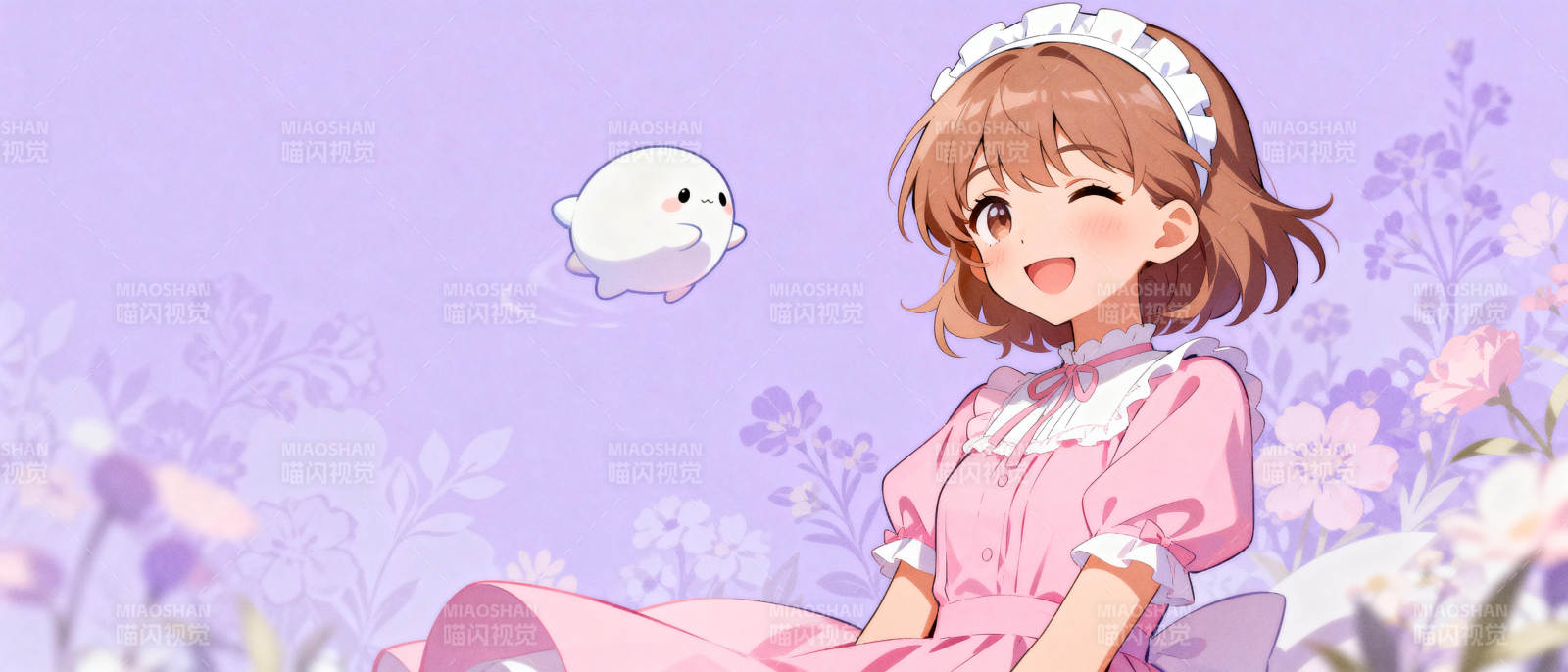 花间少女与小精灵图片