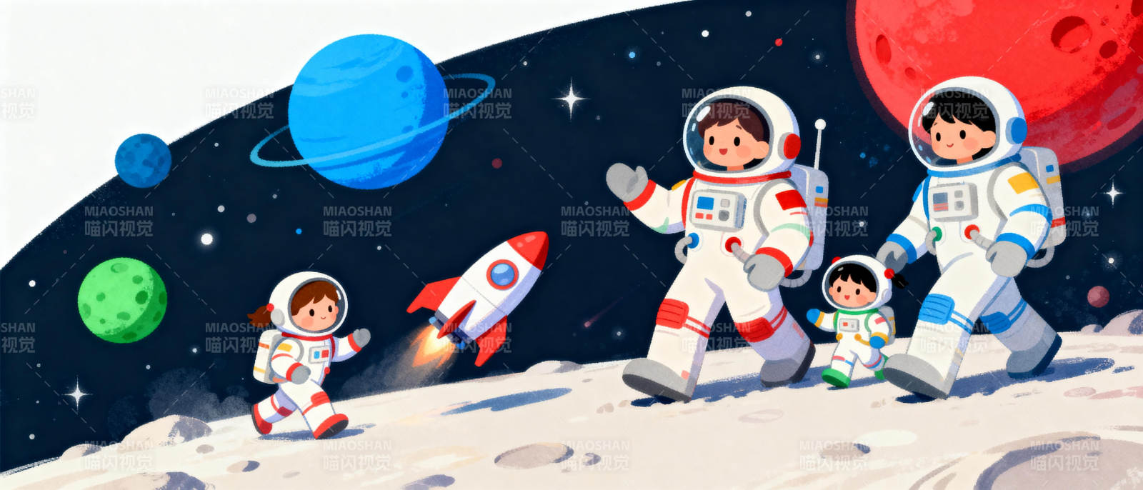 太空探险一家亲图片