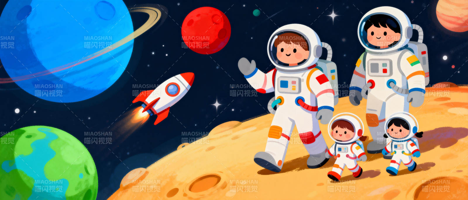 太空一家游历星辰图片