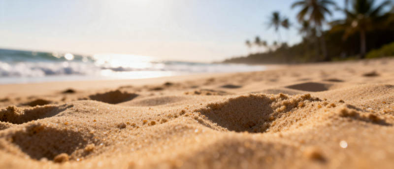 沙滩上的足迹图片