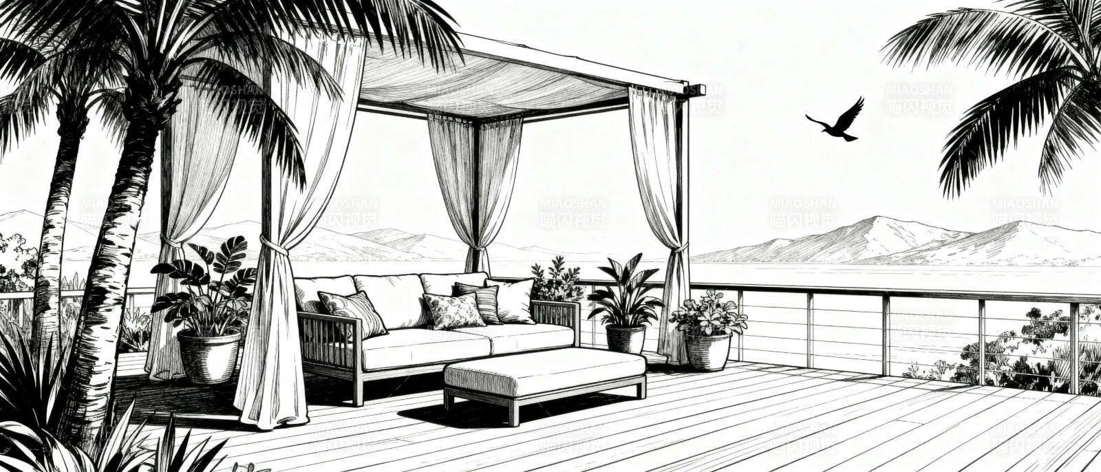 热带露台风光图片