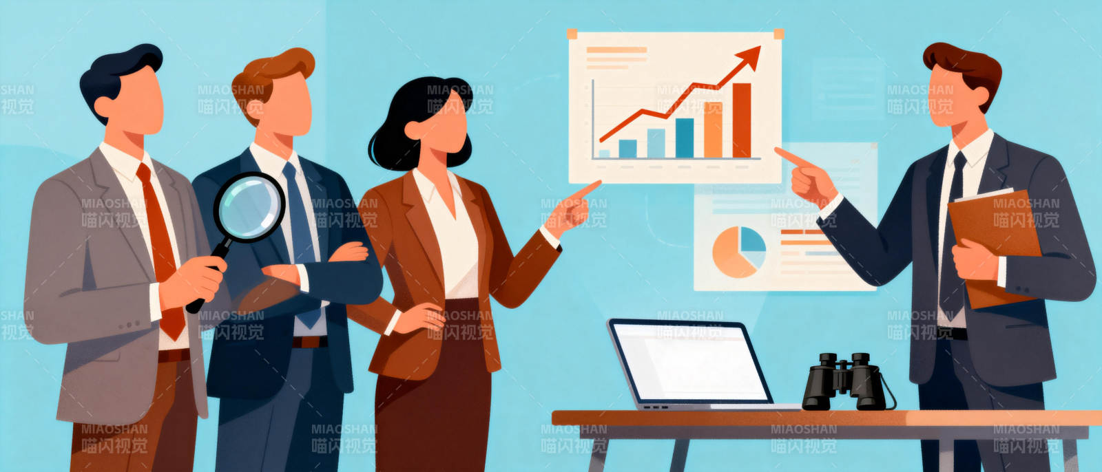 团队分析增长数据图片