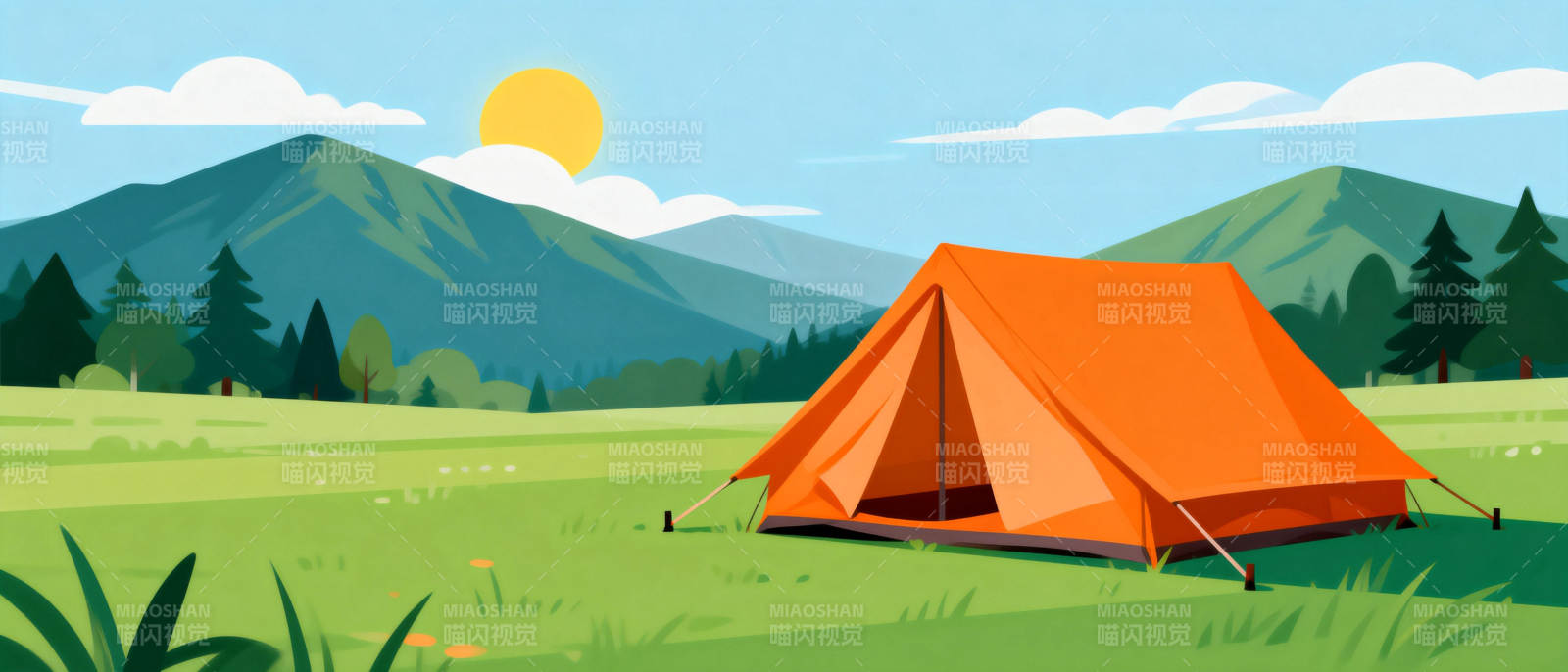 山野露营图图片