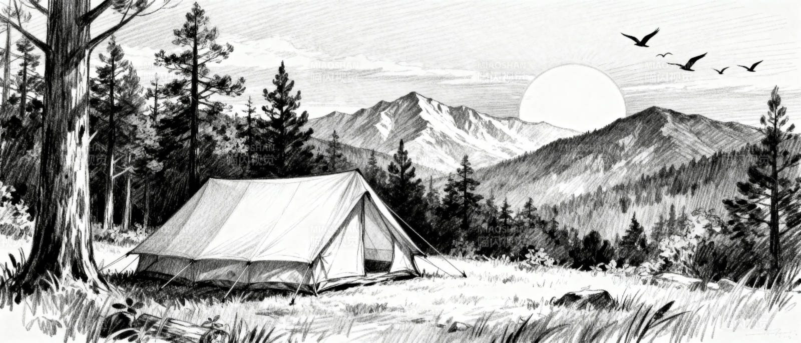 山野露营图图片