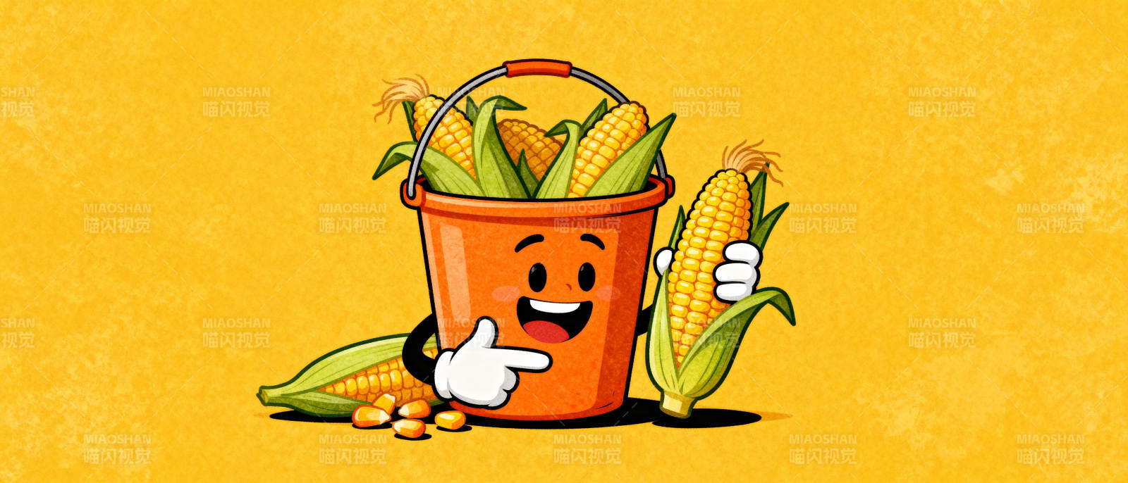 玉米桶欢乐丰收图片