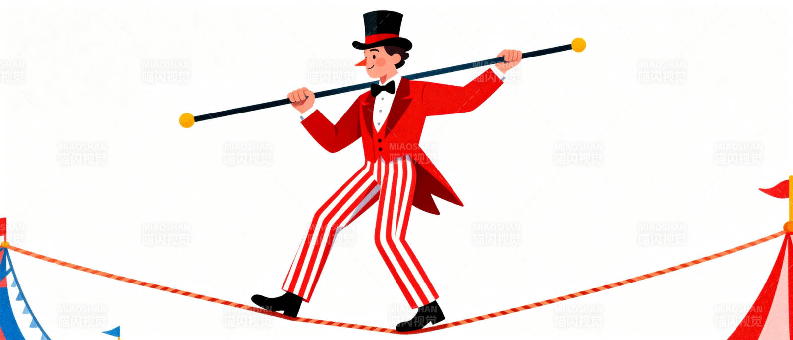 杂技演员走钢丝图片