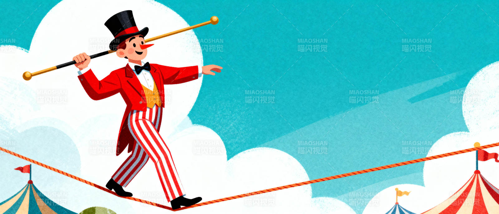 小丑走钢丝图片