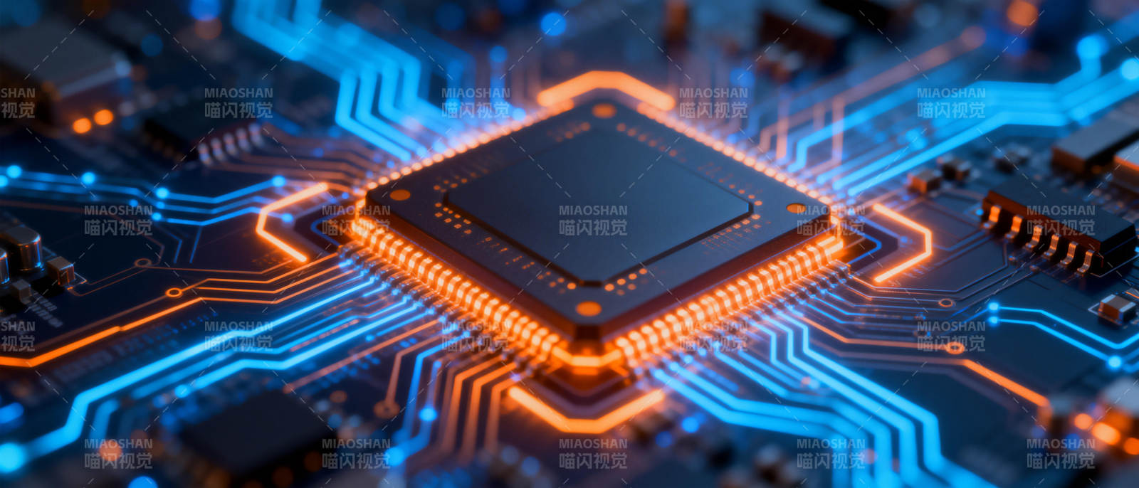 芯片电路光效图图片