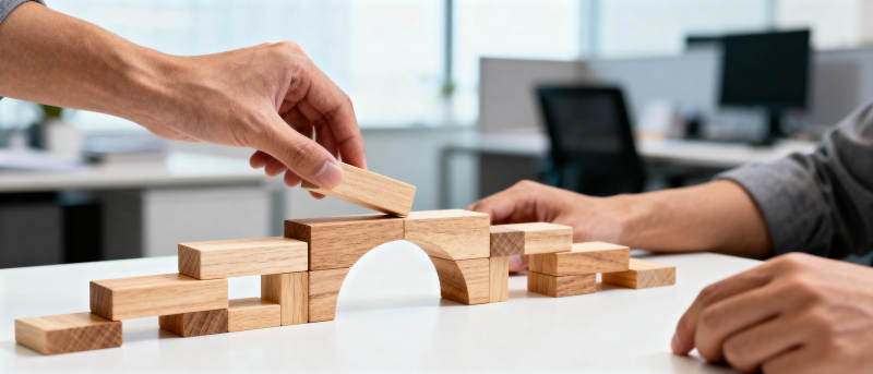 合作搭建木桥图片