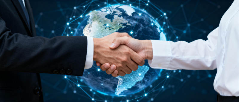 全球合作握手图片