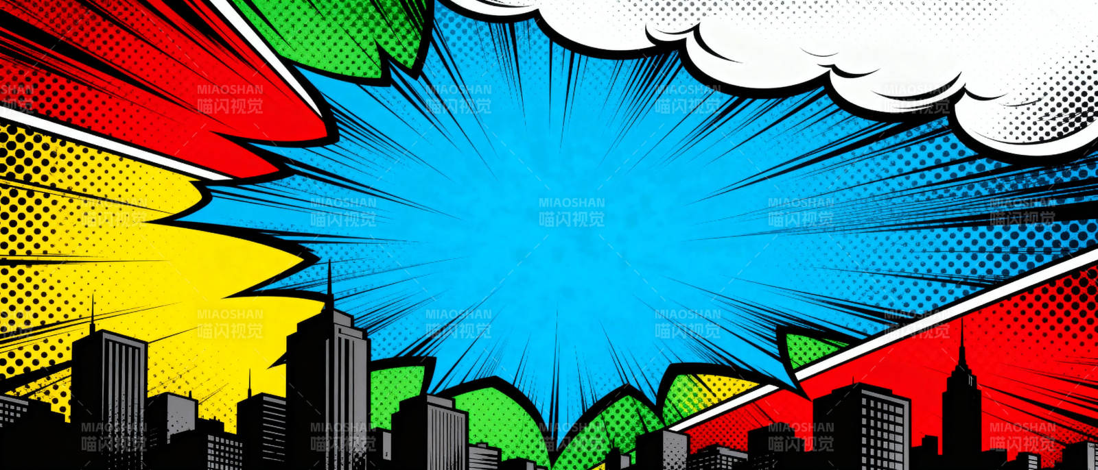 城市爆炸漫画风图片