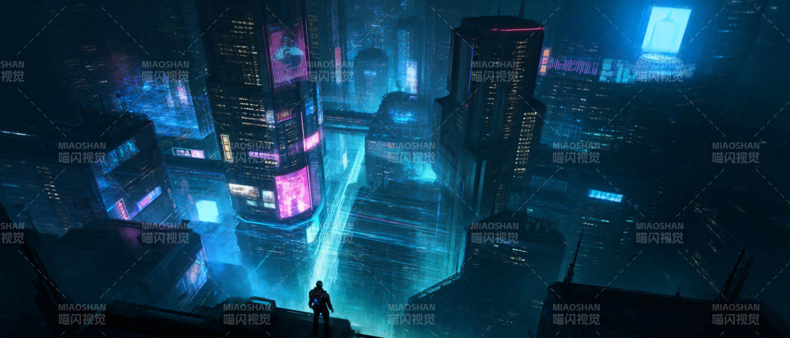 霓虹都市夜景图片