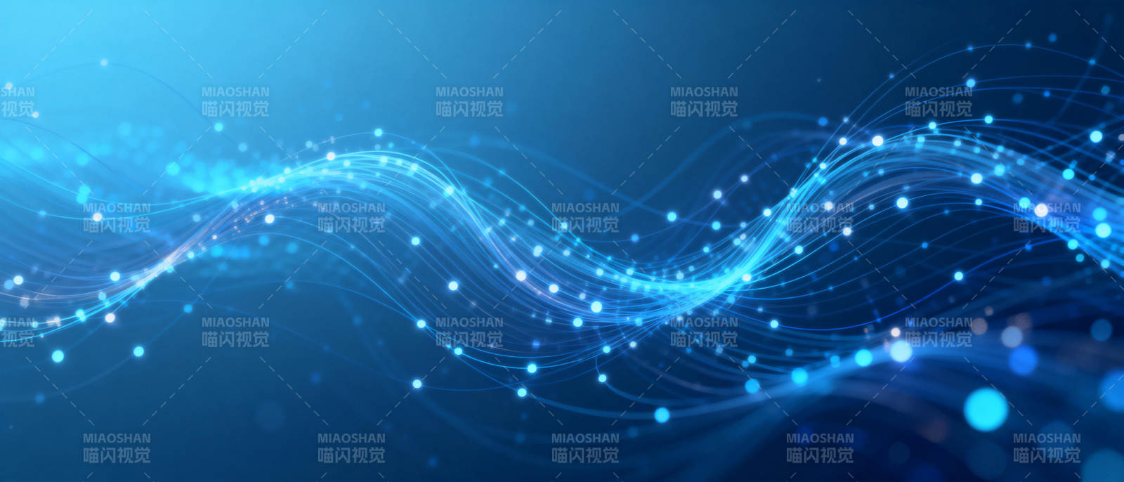 蓝光波纹流动图片