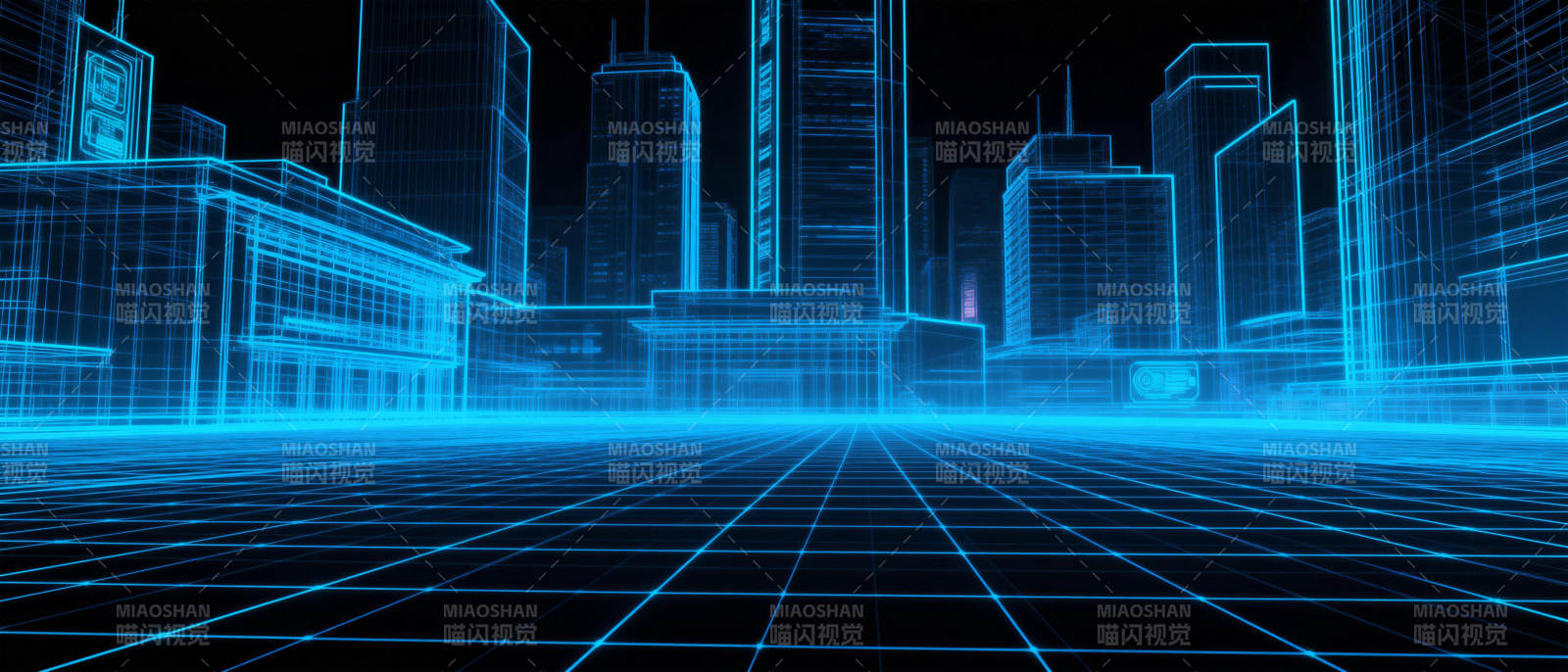 未来城市夜景图片