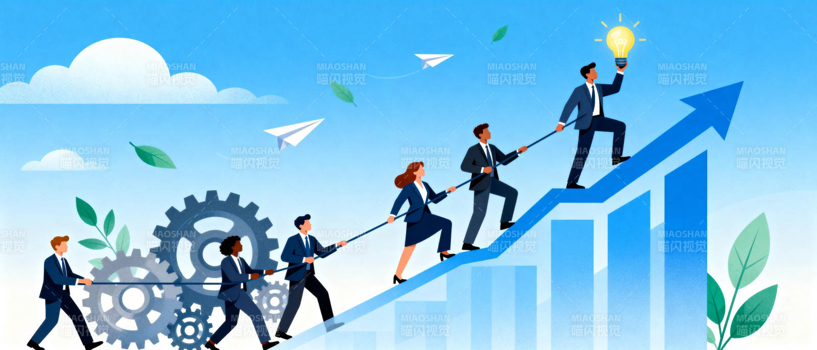 团队协作共攀高峰图片