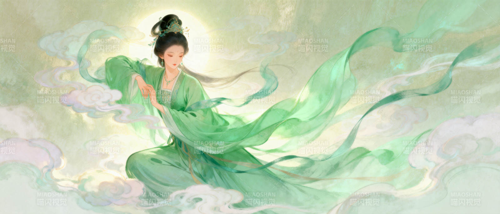 绿衣仙子云中舞图片