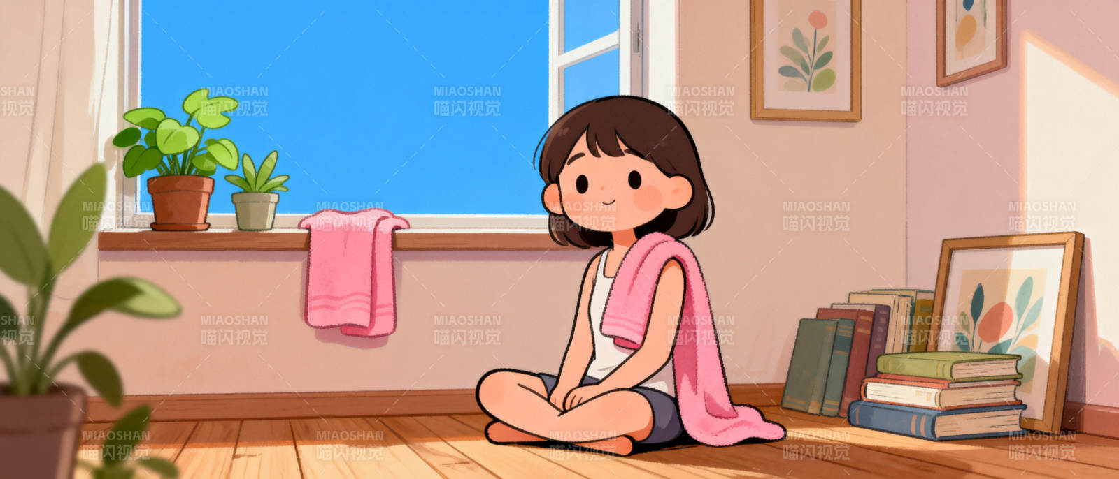 窗边静坐的女孩图片