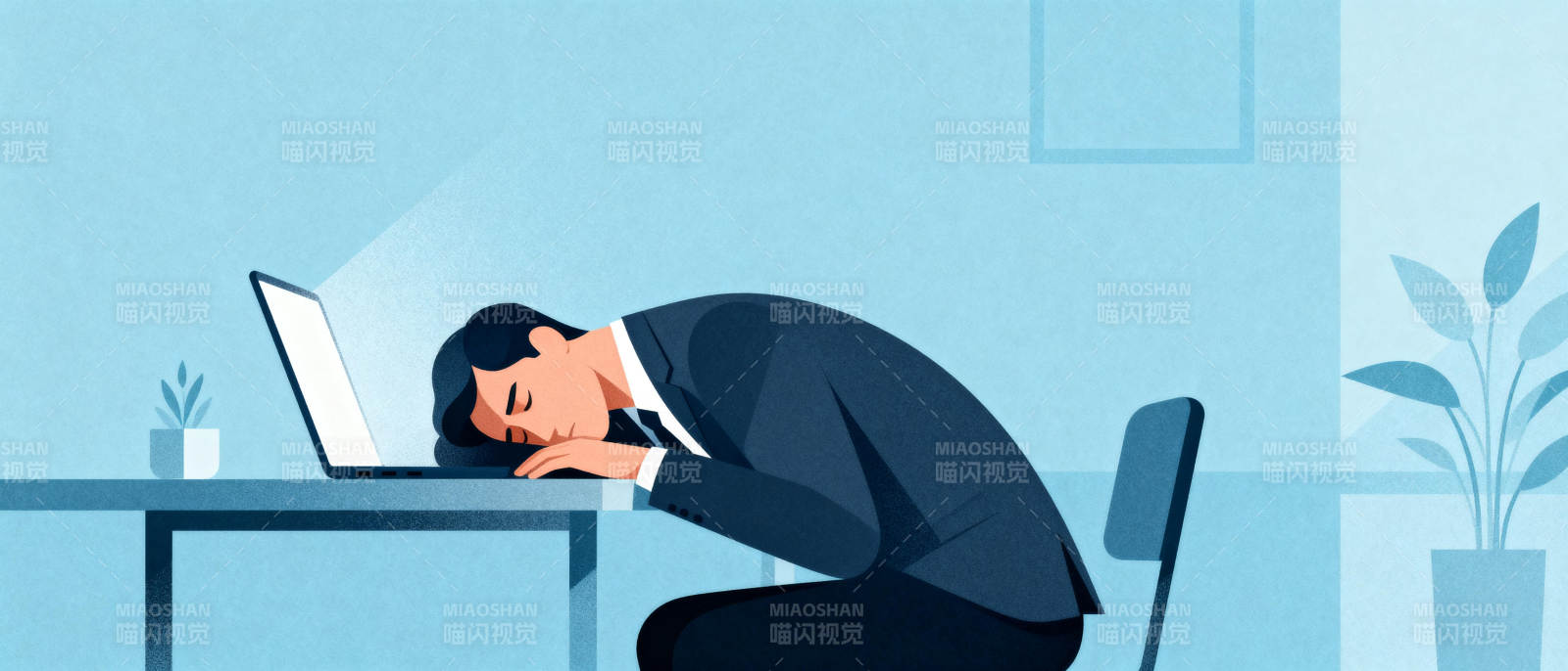 办公桌前小憩图片