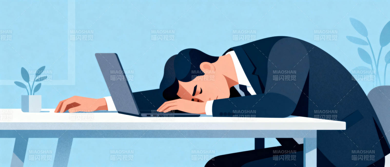 职场疲惫瞬间图片