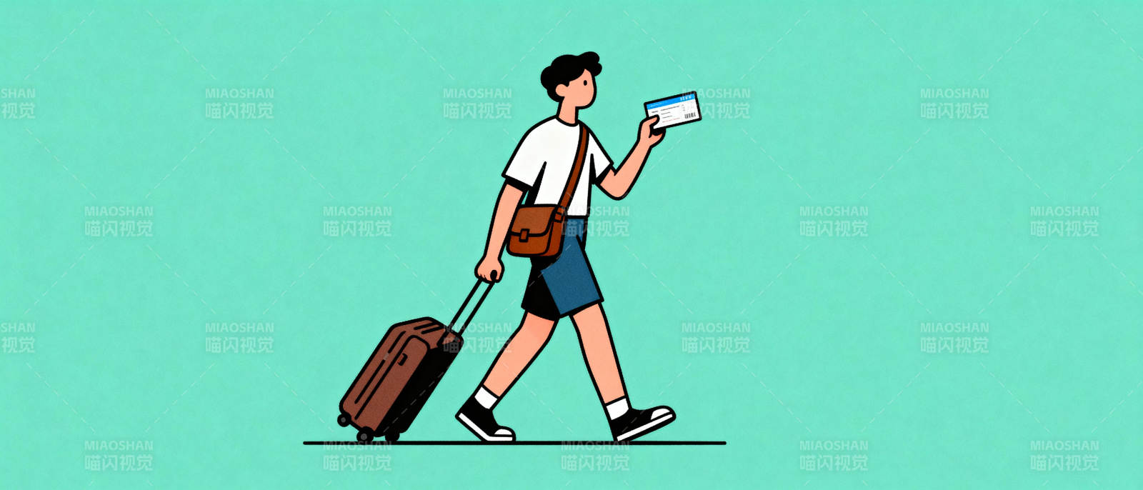 旅行者拖箱前行图片