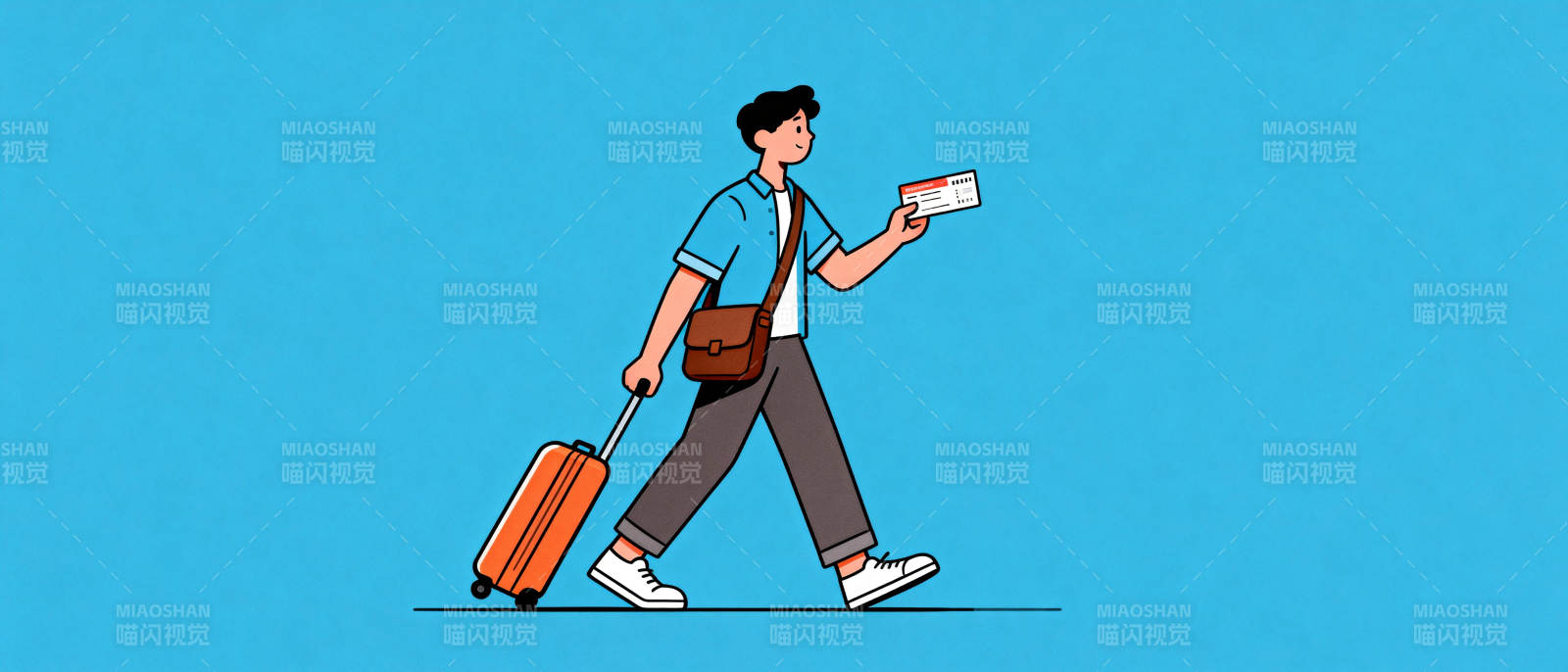 旅行者拖箱前行图片