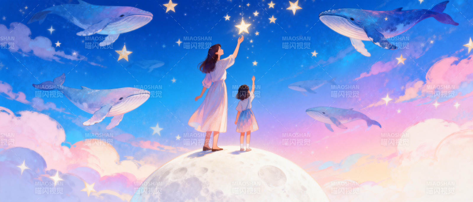 母女摘星梦图片