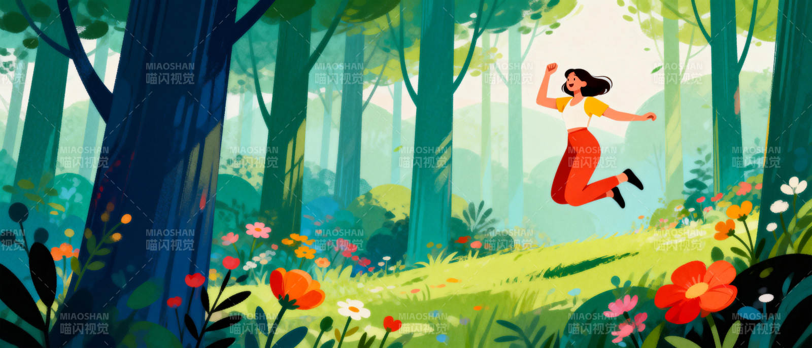 森林跃舞图片