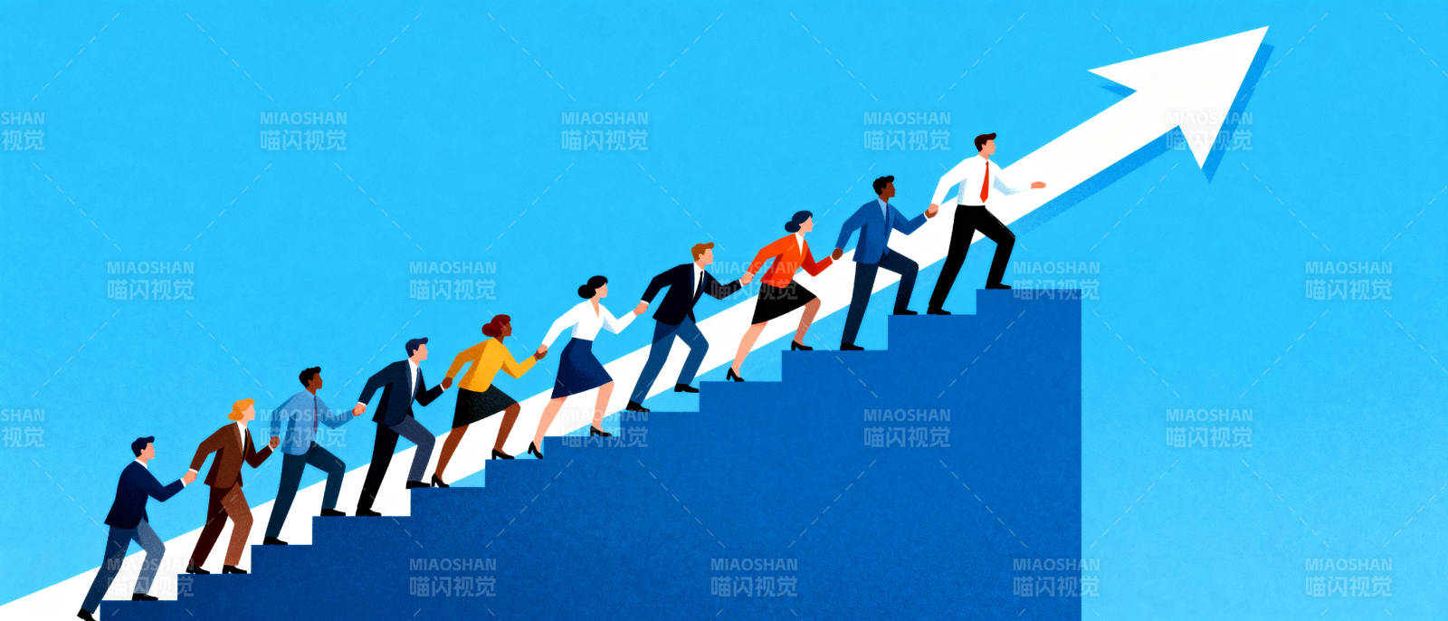 团队共攀高峰图片