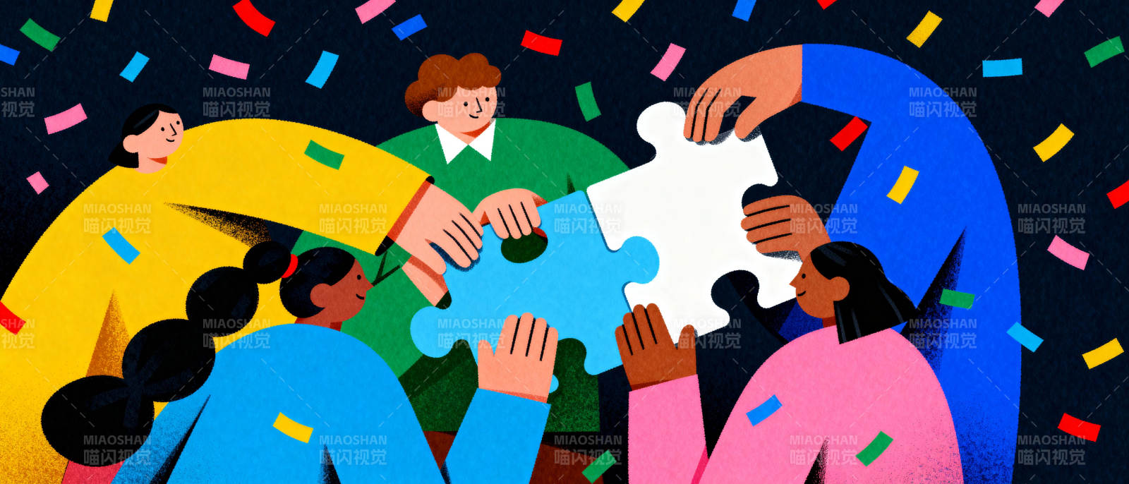 拼图共庆 团结一心图片