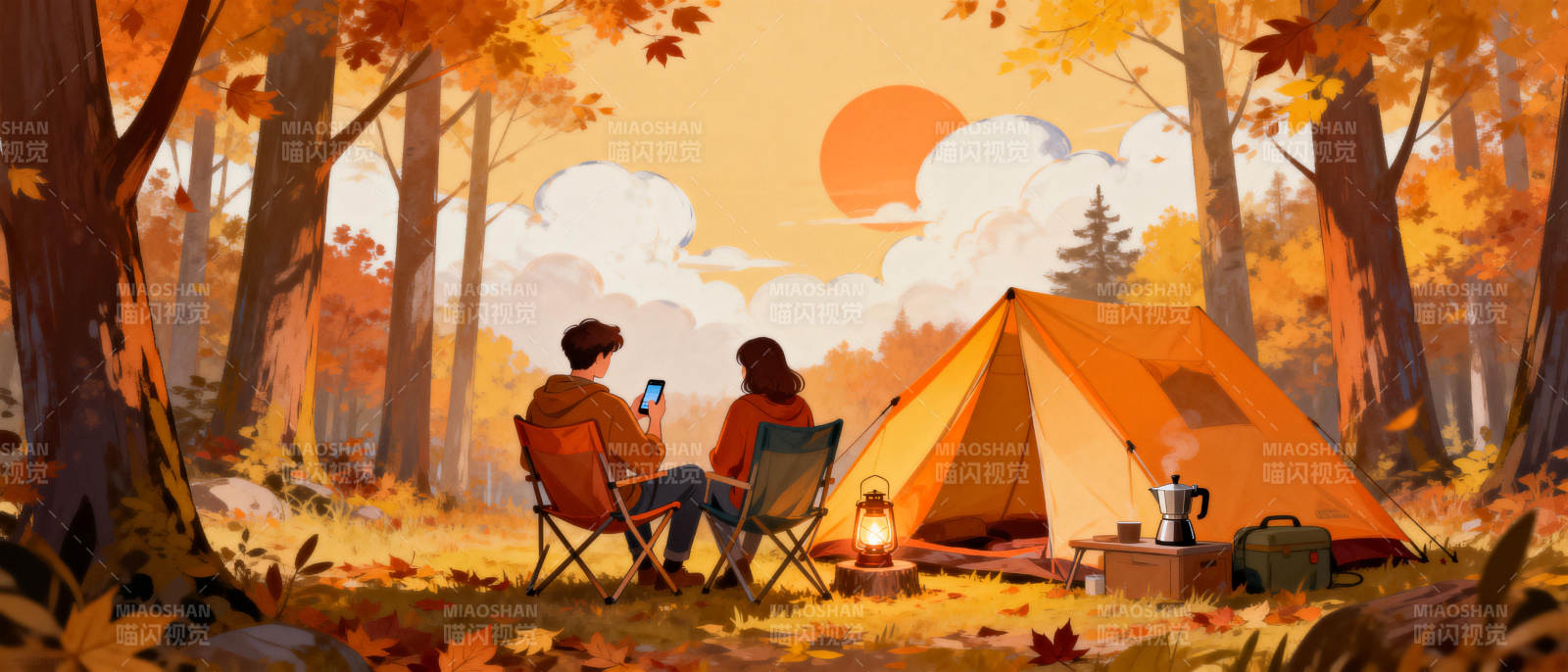 秋林露营静享时光图片