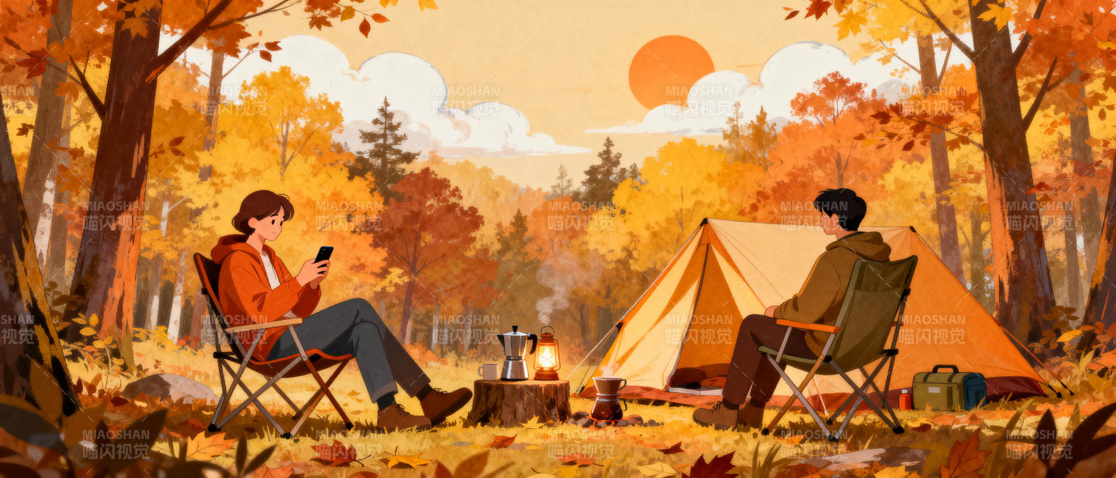 秋日露营时光图片