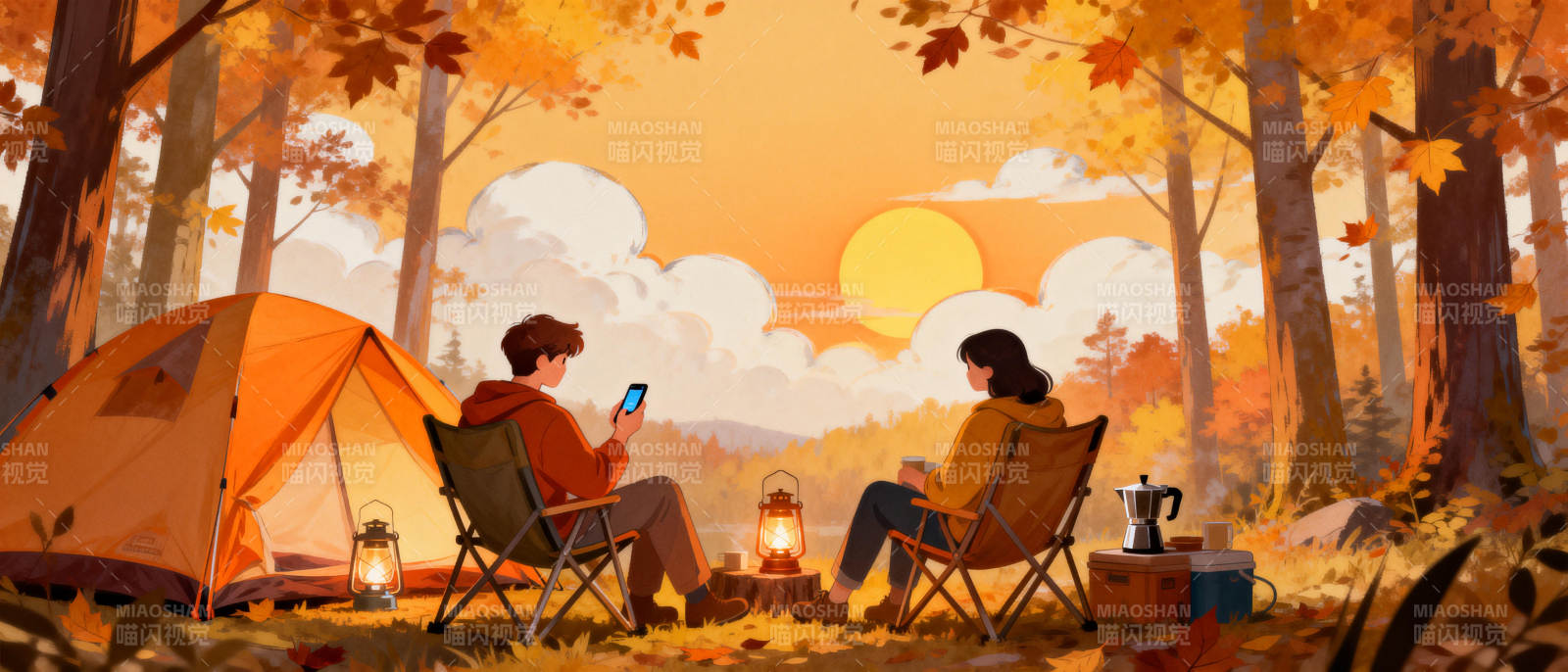 秋日露营时光图片
