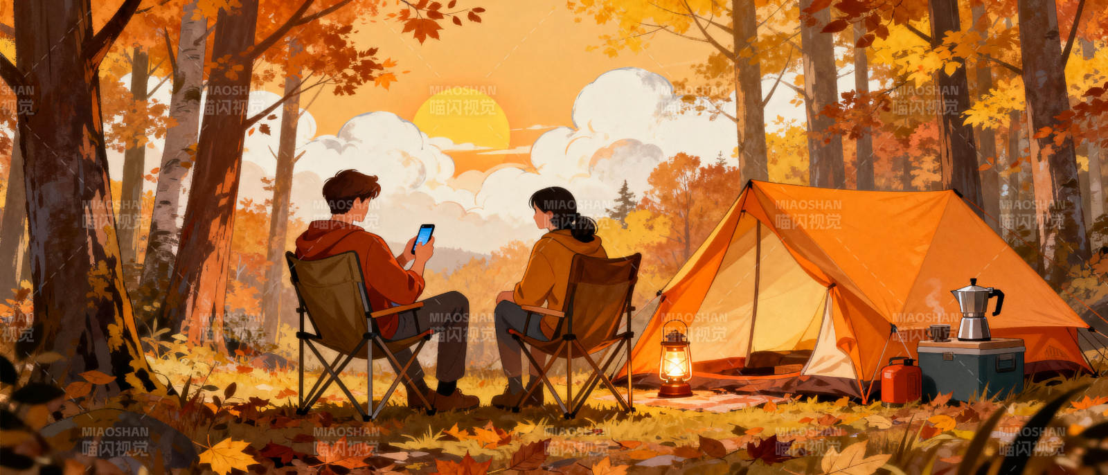 秋日露营时光图片