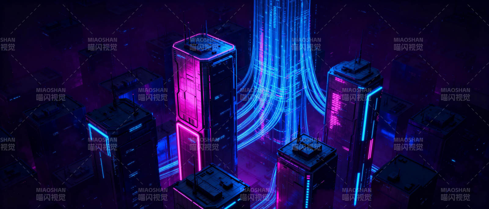 霓虹都市夜景图片