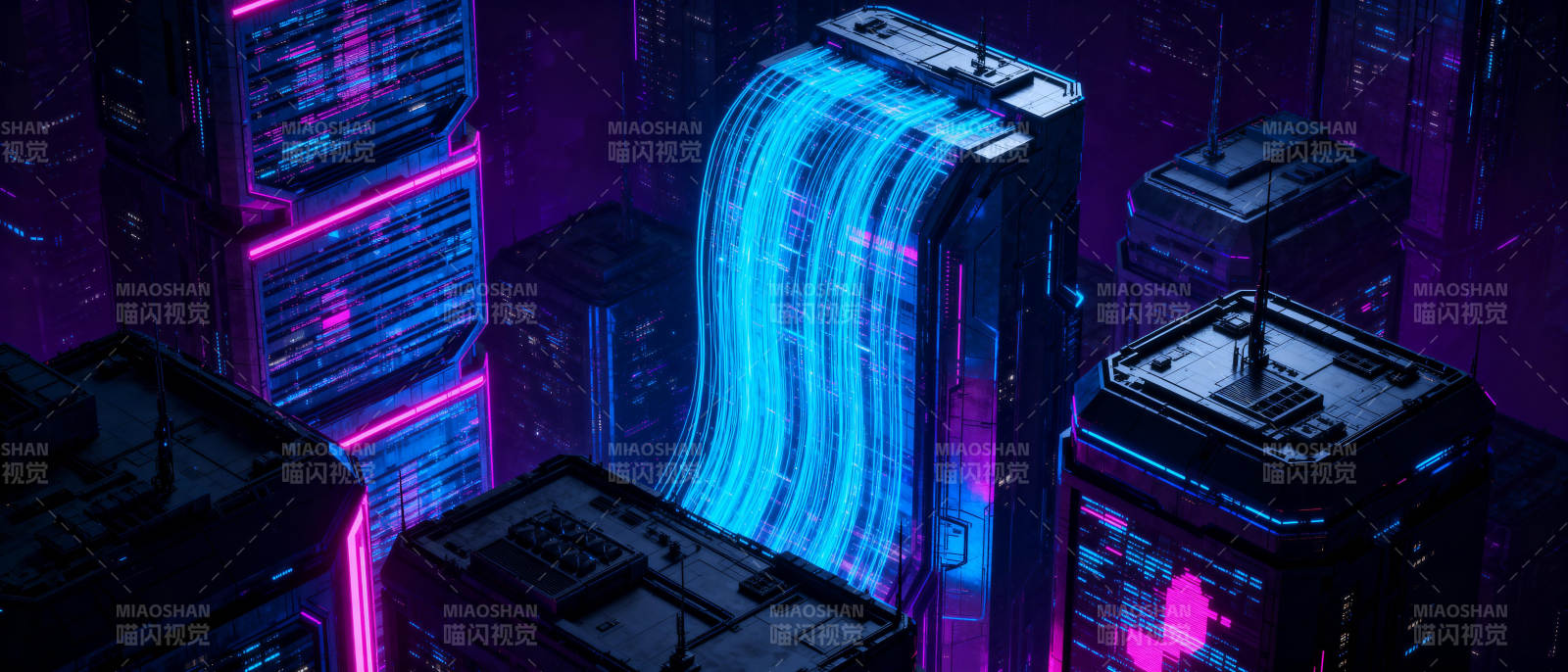 霓虹都市夜景图片